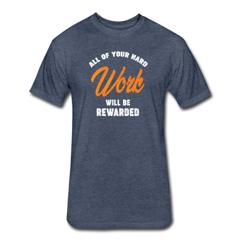 Fitted Cotton/Poly T-Shirt by Next Level - heather navy